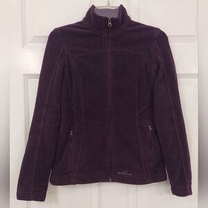 EDDIE BAUER | Small Polartec Full-Zip Fleece Jacket. Dark Eggplant. 4 Pockets.